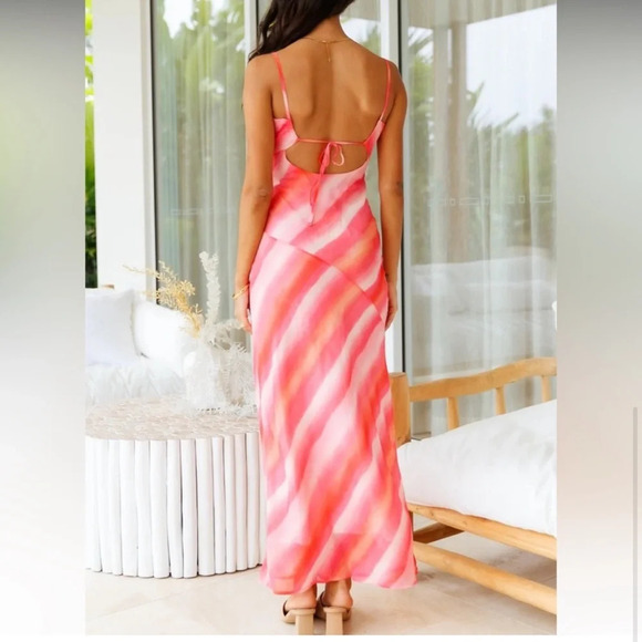 Charlie Holiday Stone Slip Dress in Water Color Stripes - Picture 5 of 10